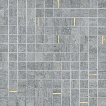 Bedrosians Ferrara 1" x 1" Mosaic Tile with Brass Argento
