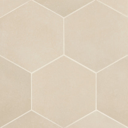 Badrosians Makoto 10" x 11.5" Hexagon Matte Tatami Beige