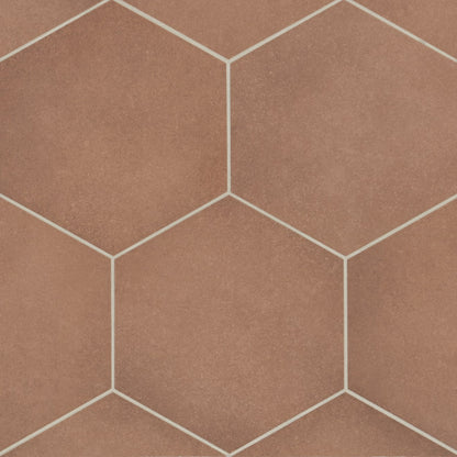 Badrosians Makoto 10" x 11.5" Hexagon Matte Umi Terracotta