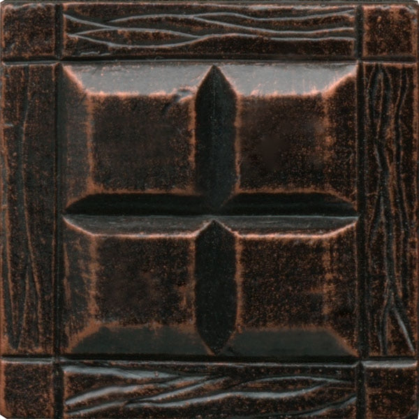 Daltile Anthology Armor 2" X 2" Deco Four Square Oil Rub Bronze