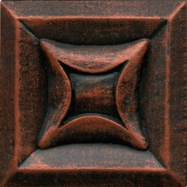 Daltile Anthology Armor 2" X 2" Deco Star Guilded Copper