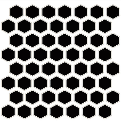 Daltile Color Wheel Mosaic 12" X 14" Hexagon Glossy Black