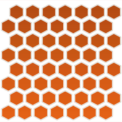 Daltile Color Wheel Mosaic 12" X 14" Hexagon Glossy Orange Burst