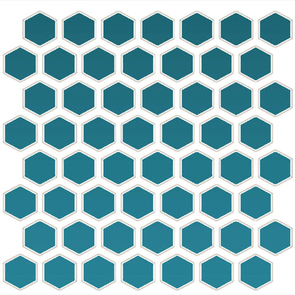 Daltile Color Wheel Mosaic 12" X 14" Hexagon Glossy Ocean Blue