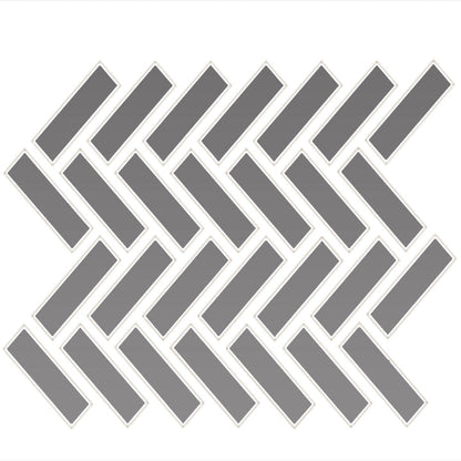 Daltile Color Wheel Mosaic 1" X 3" Herringbone Glossy Suede Gray