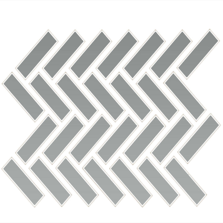 Daltile Color Wheel Mosaic 1" X 3" Herringbone Glossy Desert Gray