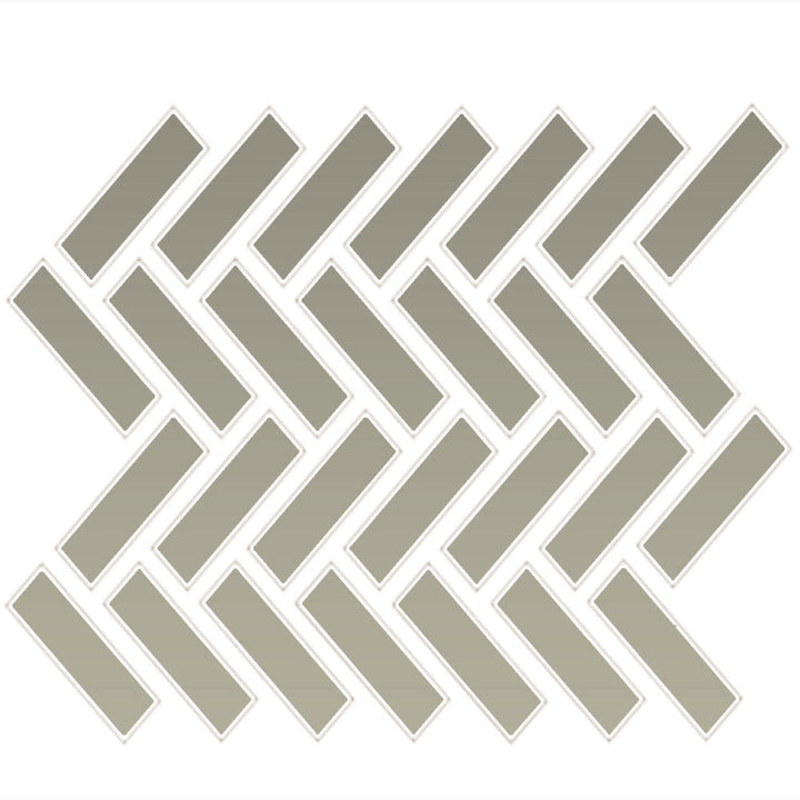 Daltile Color Wheel Mosaic 1" X 3" Herringbone Glossy Architectural Gray