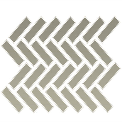 Daltile Color Wheel Mosaic 1" X 3" Herringbone Glossy Architectural Gray