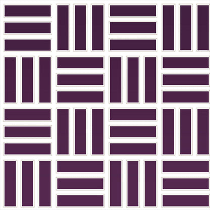 Daltile Color Wheel Mosaic 1" X 3" Lattice Weave Glossy Plum Crazy
