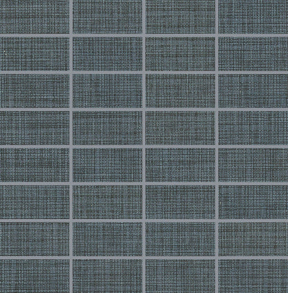 Daltile Fabric Art 1" X 3" Mosaic Straight Joint Modern Textile Midnight Blue