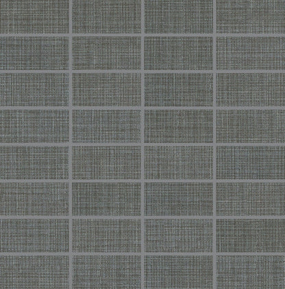 Daltile Fabric Art 1" X 3" Mosaic Straight Joint Modern Textile Dark Gray