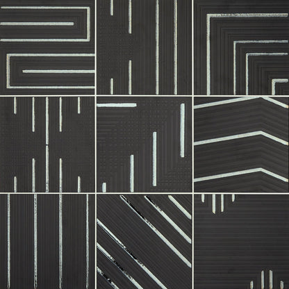 Daltile Geometric Fusion 8" X 8" Mixed Obsidian