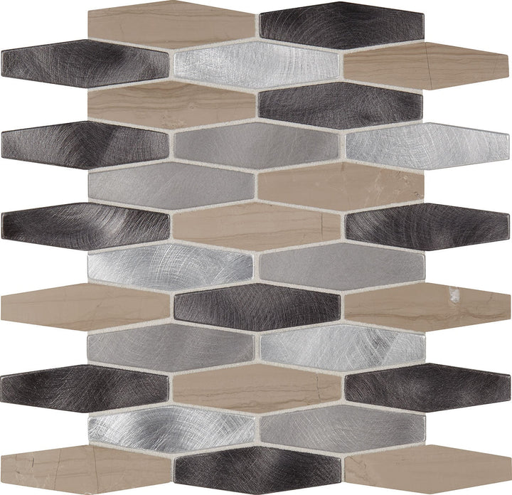 Daltile Fanfare Infinite Mirage 1" X 4" Stretched Hexagon Forever Aura