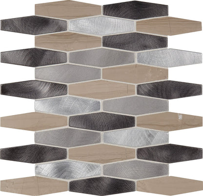 Daltile Fanfare Infinite Mirage 1" X 4" Stretched Hexagon Forever Aura
