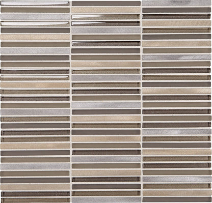 Daltile Fanfare Lucent Skies 12" X 12" Stacked Mosaic Crimson Dusk