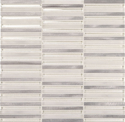 Daltile Fanfare Lucent Skies 12" X 12" Stacked Mosaic Celestial Winter