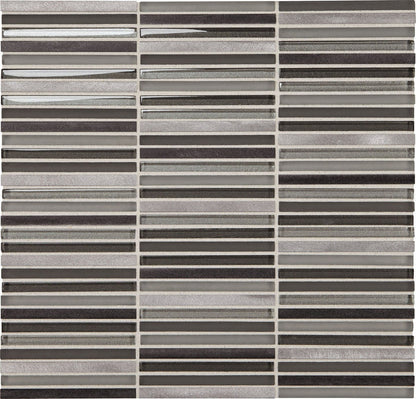 Daltile Fanfare Lucent Skies 12" X 12" Stacked Mosaic Twilight Gleam