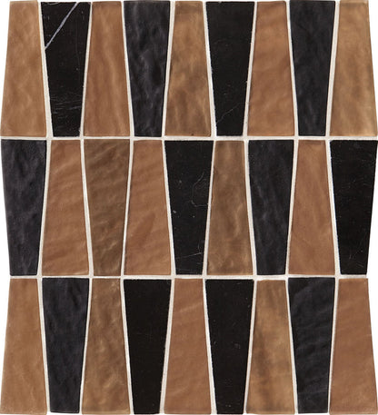 Daltile Fanfare Regal Pendant 11" X 12" Trapezoid Mosaic Pharaoh Onyx