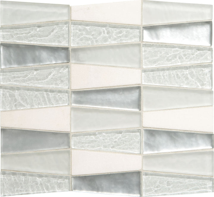 Daltile Fanfare Regal Pendant 11" X 12" Trapezoid Mosaic Czarina Ice