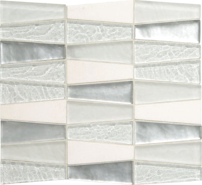Daltile Fanfare Regal Pendant 11" X 12" Trapezoid Mosaic Czarina Ice
