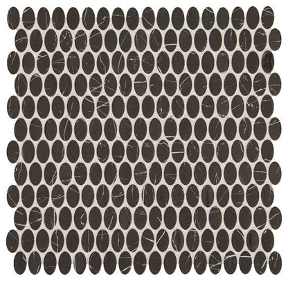 Daltile Fanfare Statuette 12" X 12" Oval Mosaic Night Shade