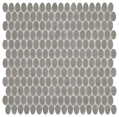 Daltile Fanfare Statuette 12" X 12" Oval Mosaic Paloma Gray