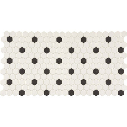Daltile Keystones 12" X 21" Hexagon Arctic White/Black