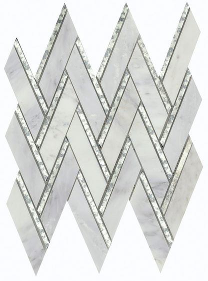 Emser Impulse 14"x15" Chevron Mosaic Winter