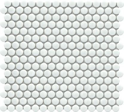Emser Influence 11"x12" Penny Round Mosaic 1"x1" Polished White