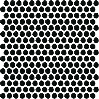 Daltile Color Wheel Mosaic 13'' X 11'' Penny Glossy Black
