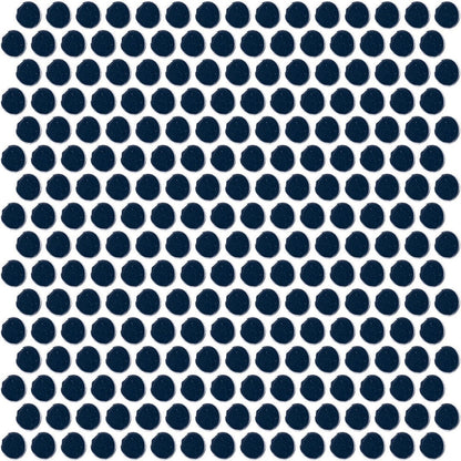 Daltile Color Wheel Mosaic 13'' X 11'' Penny Glossy Navy