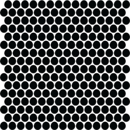 Daltile Color Wheel Mosaic 13'' X 11'' Penny Matte Matte Black