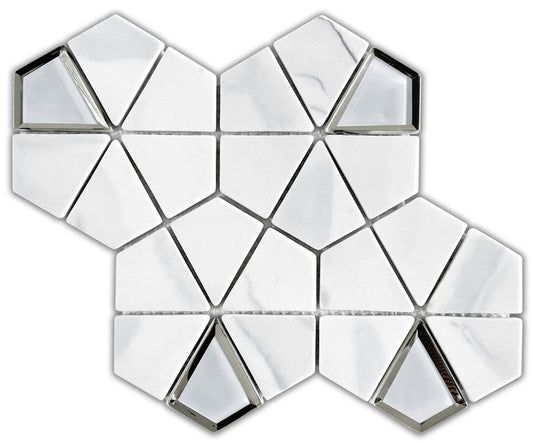 Emser L'Amour 9"x11" Kaleidoscope Mosaic White