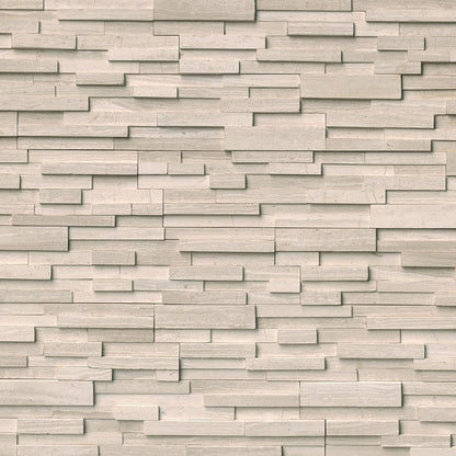 MS International Rockmount 6" x 24" 3D Ledger Panel White Oak