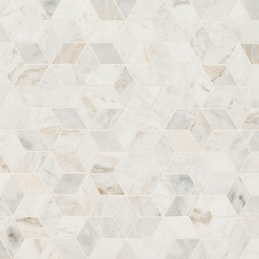 MS International Decorative Mosaic 12" x 12" Cube Arabescato Venato White