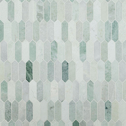 MS International Decorative Mosaic 12" x 12" Picket Icelandic Green