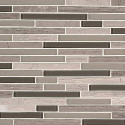 MS International Decorative Mosaic 12" x 12" Interlocking Modello Grigio