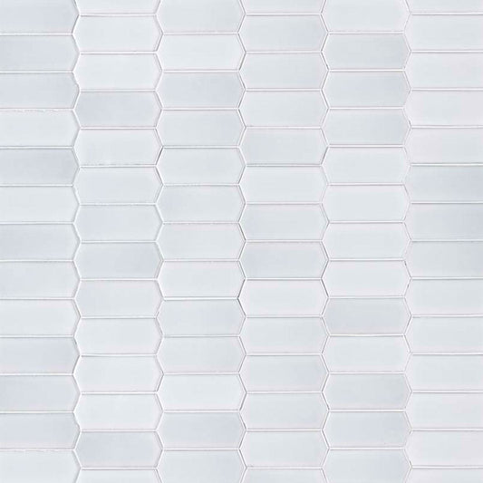 MS International Domino 12" x 12" Picket Glossy  White