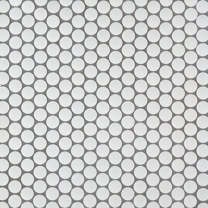 MS International Domino 12" x 12" Penny Round Matte Bianco