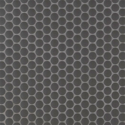 MS International Domino 12" x 12" Penny Round Matte Nero