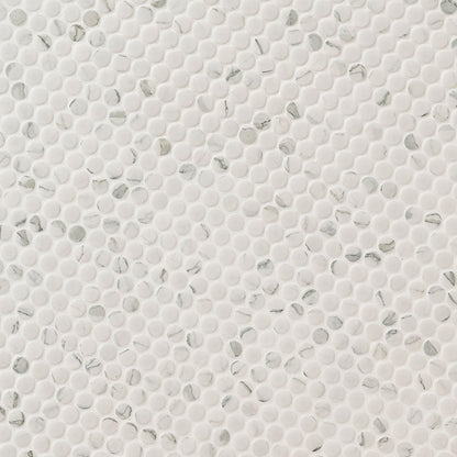 MS International Decorative Mosaic 12" x 12" Penny Round Carrara 