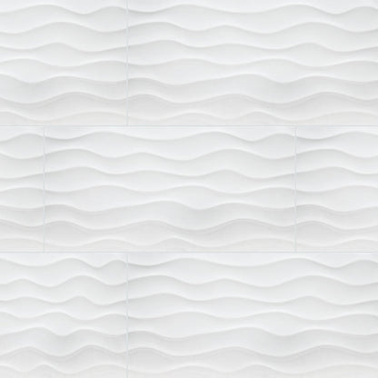 MS International Dymo 12" x 24" Glossy Wavy White