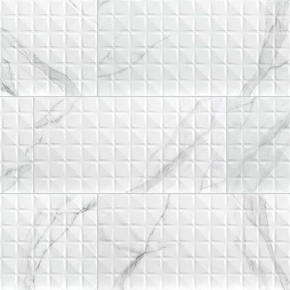 MS International Dymo 12" x 24" Glossy Statuary Chex White