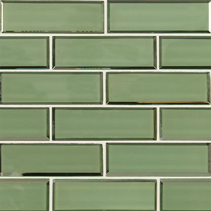 MS International Decorative Mosaic 12" x 12" Subway 2" x 6" Evergreen