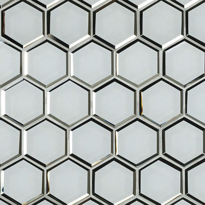 MS International Decorative Mosaic 12" x 12" Hexagon 2" Ice