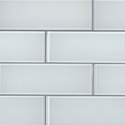 MS International Decorative Mosaic 12" x 12" Subway 3" x 9" Ice Glass