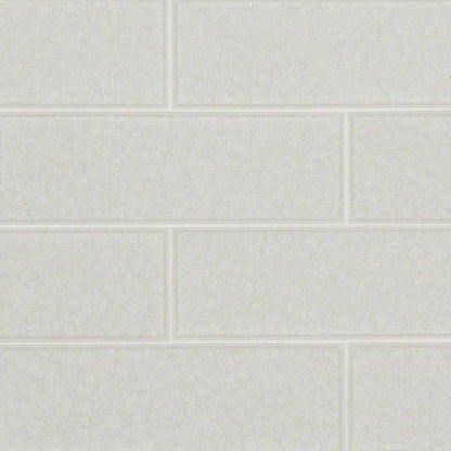 MS International Decorative Mosaic 12" x 12" Subway 3" x 9" Frosted Icicle Glass