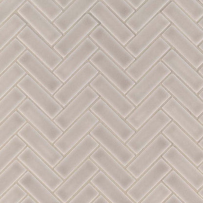 MS International Highland Park 12" x 12" Glossy Portico Pearl Herringbone 