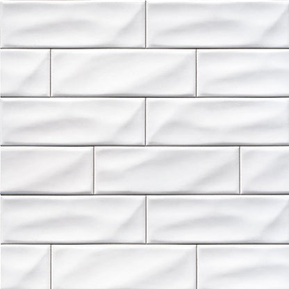 MS International Highland Park 12" x 12" Glossy Whisper White Handcrafted