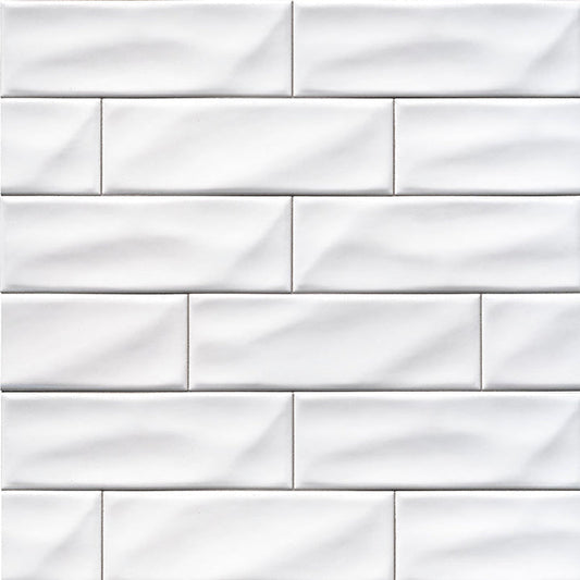 MS International Highland Park 12" x 12" Glossy Whisper White Handcrafted